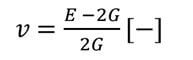 Współczynnik Poissona wyznaczyć można również z zależności wzór
